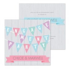 Pretty Banner Engagement Party Invitation