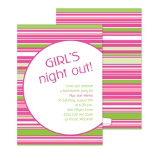High Style Stripes Bachelorette Party Invitation