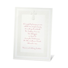Pearl Cross Baptism Invitation
