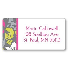 Retro Damask Address Label