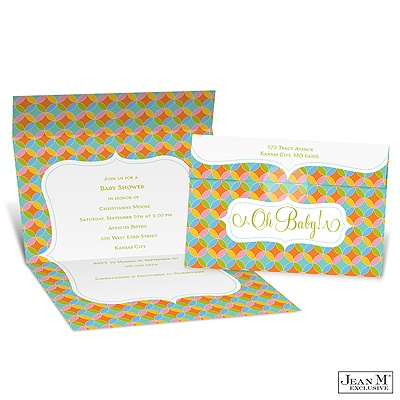 Geometric Seal and Send Baby Shower Invitation