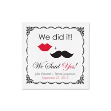 Lips and Moustache Ooh La Color Cocktail  Napkin