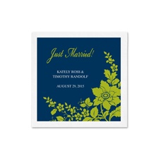 Floral Silhouette Ooh La Color Cocktail  Napkin - Midnight