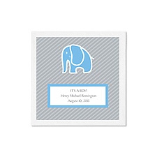 Baby Elephant Ooh La Color Cocktail Napkins - Cornflower