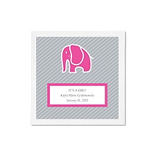 Baby Elephant Ooh La Color Cocktail Napkins - Fuchsia