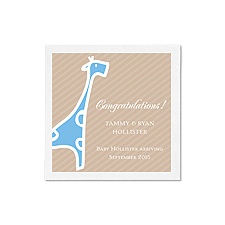 Baby Giraffe Ooh La Color Cocktail Napkins - Cornflower