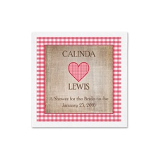 Love Gingham Ooh La Color Cocktail Napkins - Cherry