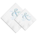 Damask Ampersand Cocktail Napkins