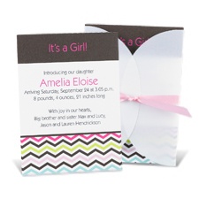 Chevron Wrap Baby Announcement - Pink