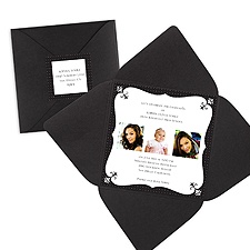 Polka Dots Photo Graduation Announcement - Black