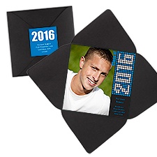 Classy Mosaic Photo Graduation Announcement - Blue