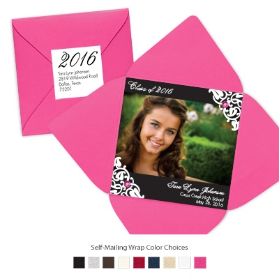 Darling Damask Photo Graduation Announcement