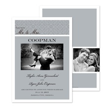 Classic Damask Photo Marriage Announcement
