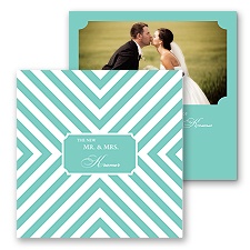 Stylish Chevron Photo Marriage Announcement - Lagoon