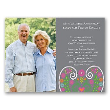 Floral Sweetheart Photo Anniversary Invitation