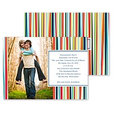Mod Stripes Photo Engagement Party Invitation