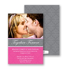 Forever Damask Photo Engagement Party Invitation