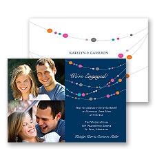 Beaded Garland Photo Engagement Party Invitation