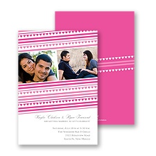 Tiny Hearts Photo Engagement Party Invitation - Fuchsia