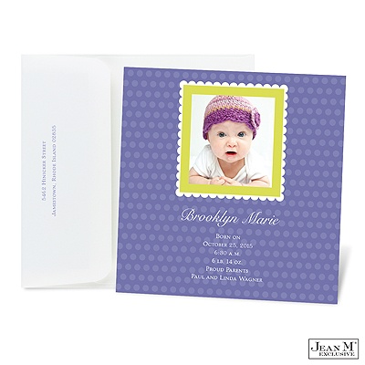 Bright Dots Photo Baby Announcement