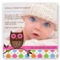 Argyle Owl Photo Baby Announcement