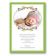 Flower Chain Photo Baby Announcement