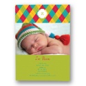 Argyle Monogram Photo Baby Announcement