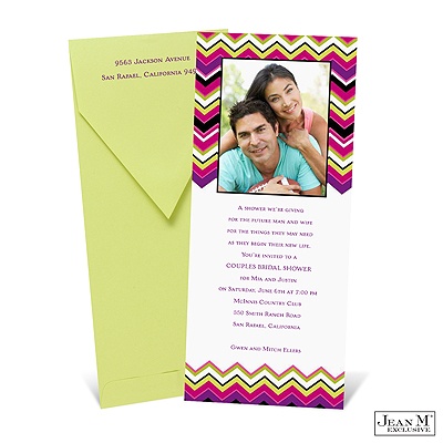 Modern Stripes Photo Bridal Shower Invitation