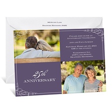 Whimsical Border Photo 25th Anniversary Invitation