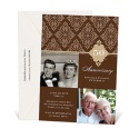 Bold Damask Photo Anniversary Invitation - Champagne