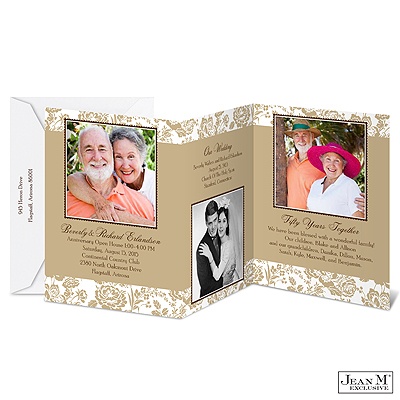 Floral Storyline Photo Anniversary Invitation