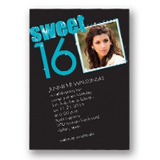 She Sparkles Sweet 16 Photo Invitation