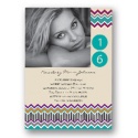Sassy Stripes Sweet 16 Photo Invitation