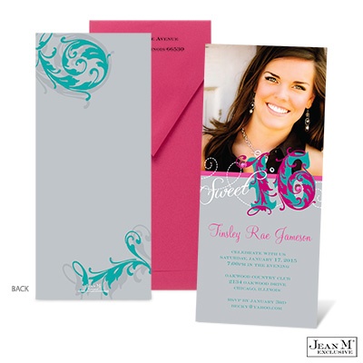 Fanciful Flourishes Sweet 16 Photo Invitation