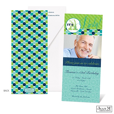 Double Dots Birthday Photo Invitation