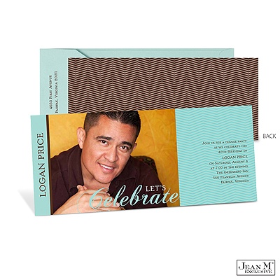 Distinguished Stripes Birthday Photo Invitation
