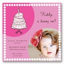 Cute Cake Birthday Photo Invitation