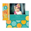 Dotted One Birthday Photo Invitation