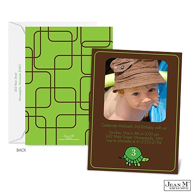 Turtle Maze Birthday Photo Invitation