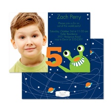 Far Out Birthday Photo Invitation - 5