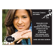 Flourishing Success Photo Graduation Announcement - Black