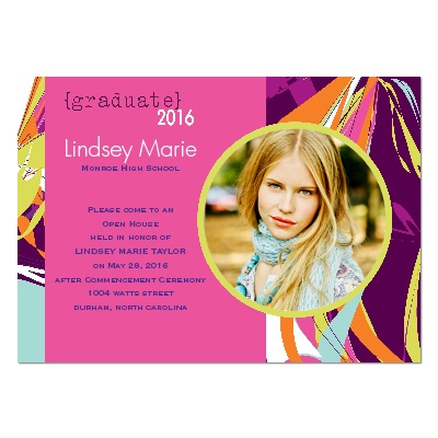 Swirl Art Photo Graduation Announcement