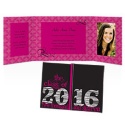 Fuchsia Flourishes Photo Graduation Announcement