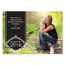 Cool Crest Photo Graduation Announcement - Black