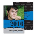Wavy Crest Photo Graduation Announcement