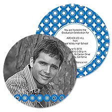 On the Spot Photo Graduation Announcement - Blue