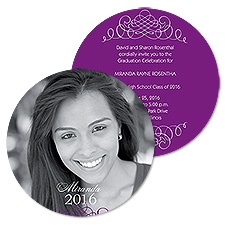 Fresh Filigree Photo Graduation Announcement