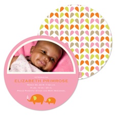 Tiny Elephant Photo Baby Announcement - Salmon