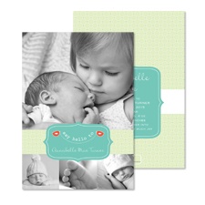 Petite Birds Photo Baby Announcement