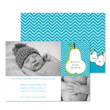 Pretty Pears Photo Baby Announcement - Palm